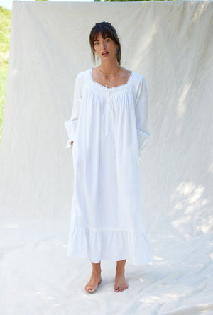 Eileen West Heritage Cotton Flannel Embroidery Long Nightgown