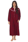 Lanz of Salzburg Open Neck Pocketed Flannel Gown