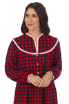 Lanz of Salzburg Open Neck Pocketed Flannel Gown
