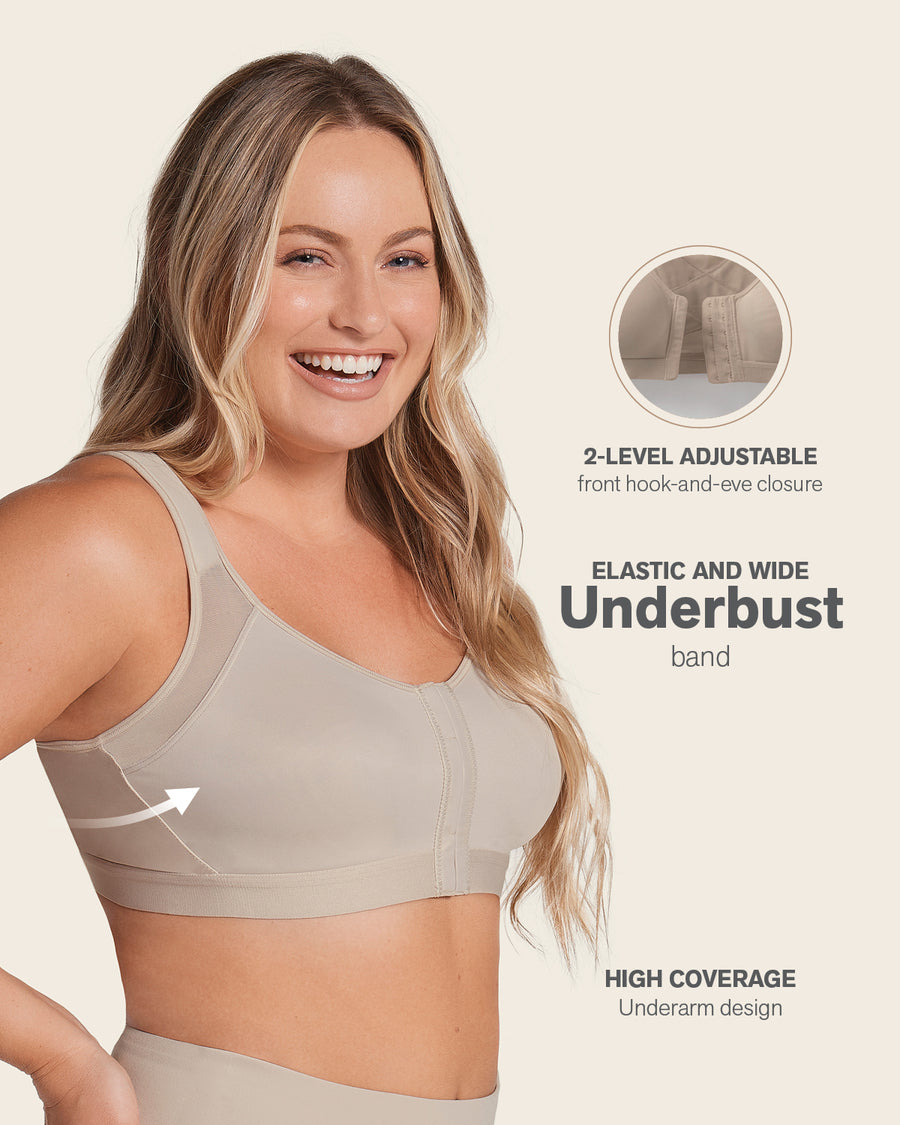 Front Opening Post Surgery Unlined Wireless Posture Corrector Bra