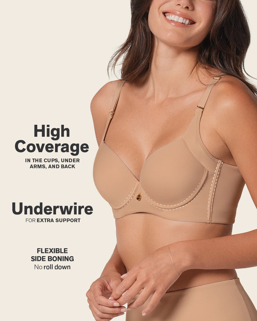 High Profile Back Smoothing Bra with Soft Full Coverage Cups