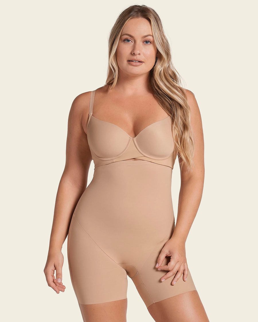 Leonisa Strapless Sculpting Step-in Body Shaper with Short Bottom