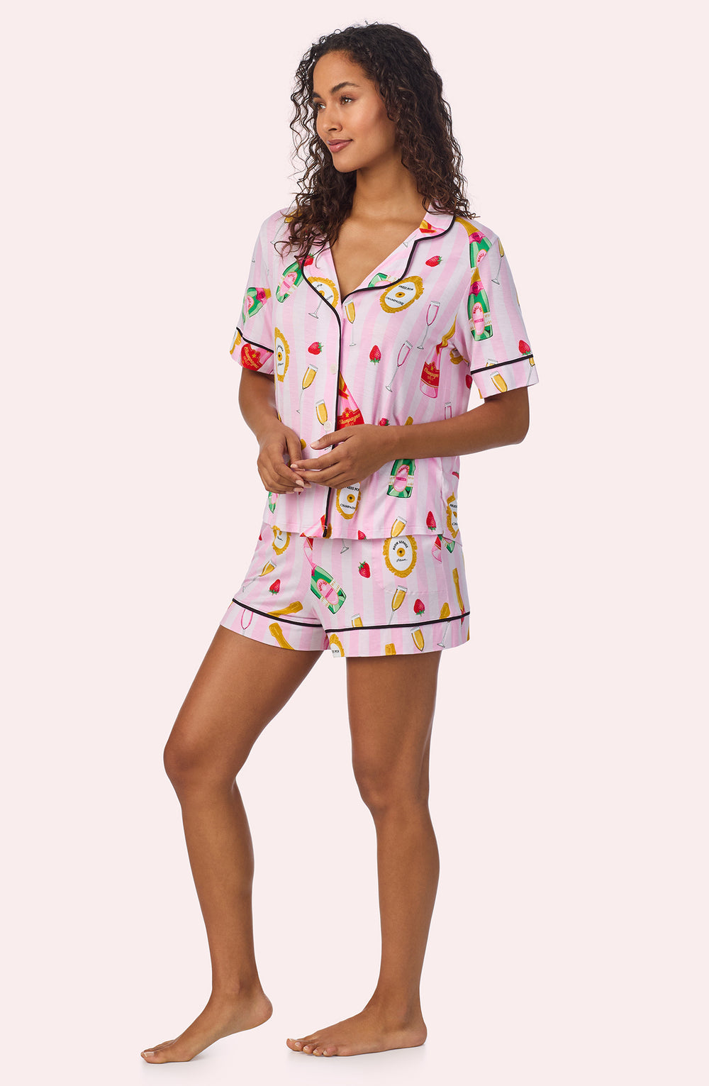 Room Service Knit Pj Set In Champagne Suite
