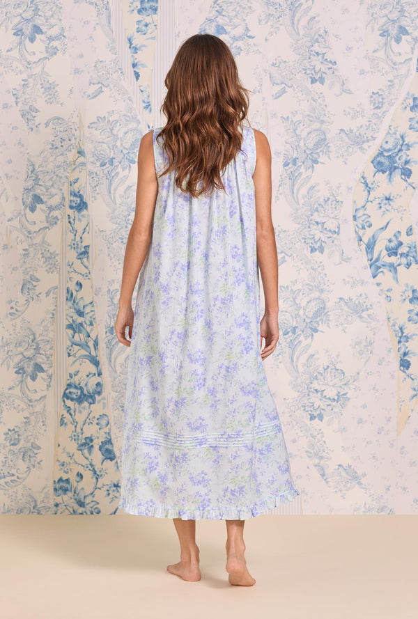 Eileen West Lawn - The "Eileen" Aqua Bloom Cotton Lawn Ballet Nightgown