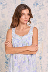 Eileen West Lawn - The "Eileen" Aqua Bloom Cotton Lawn Short Chemise Nightgown