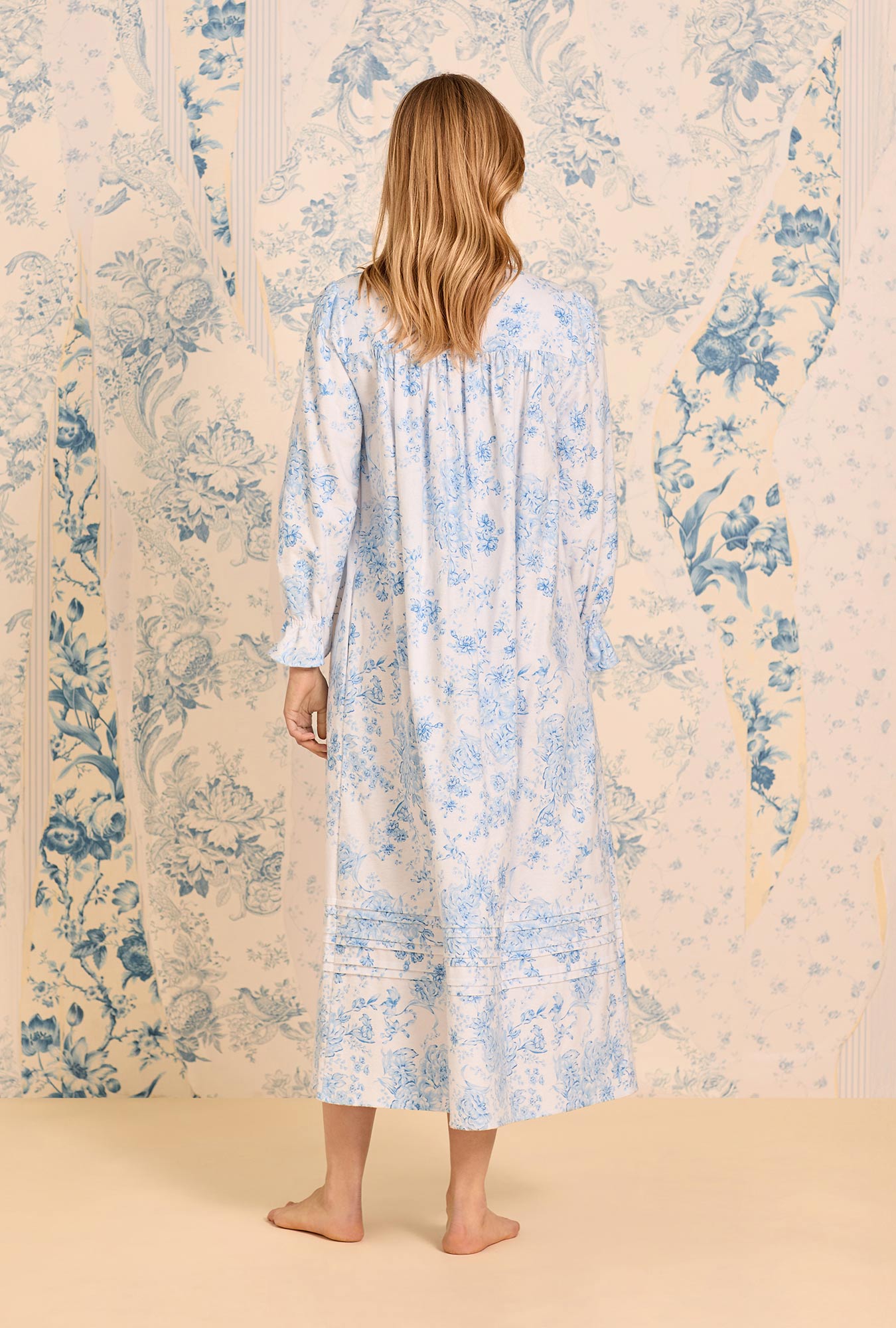 Eileen West Cotton Flannel Long Nightgown Chateau Bloom