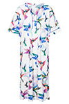 Hummingbird Print Half Kimono Sleeve Pajamas