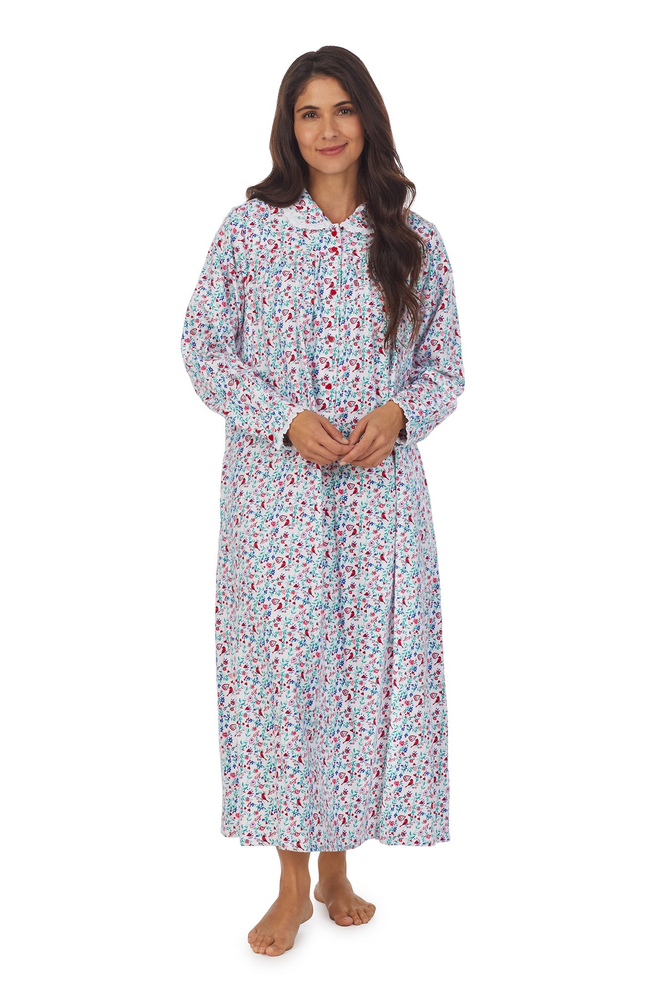 Lanz of Salzburg Peter Pan Collar Flannel Cotton Nightgown