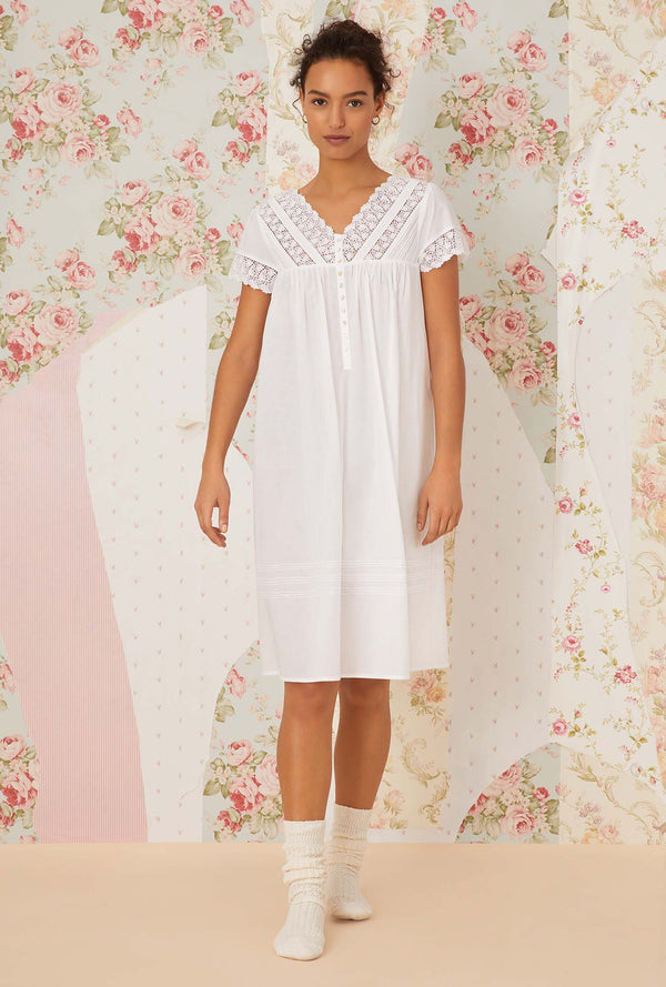 Portofino Waltz Lawn Cotton Nightgown by Eileen West Couture