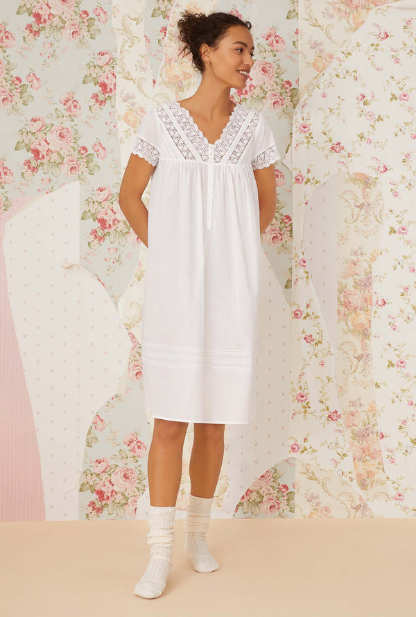 Portofino Waltz Lawn Cotton Nightgown by Eileen West Couture