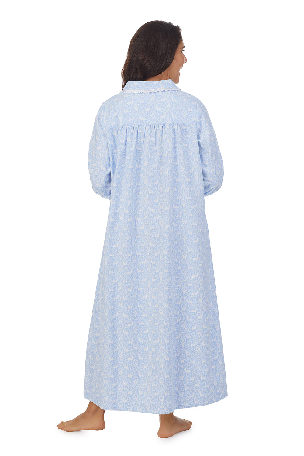 Lanz of Salzburg Peter Pan Collar Flannel Cotton Nightgown