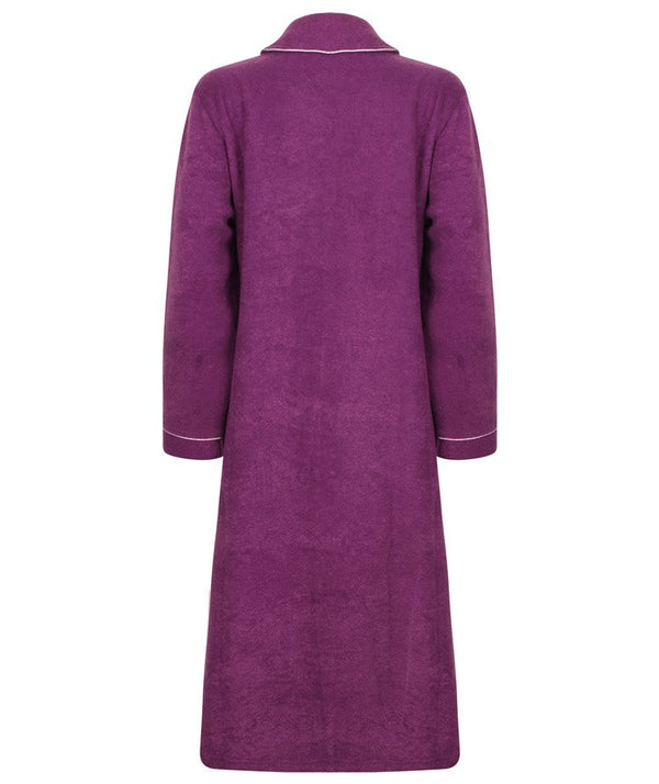 Embroidered Boucle Fleece Zip Down Housecoat