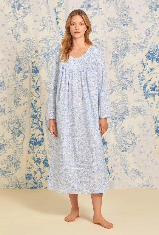 Eileen West Lawn Cotton Long Sleeve Nightgown - Poetic Floral