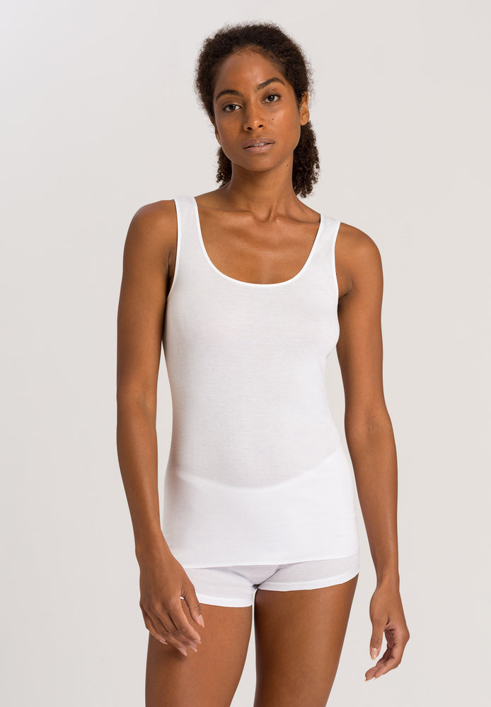 HANRO Cotton Seamless Round Neck Cotton Tank Top