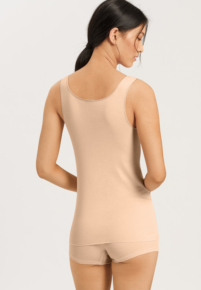 HANRO Cotton Seamless Round Neck Cotton Tank Top