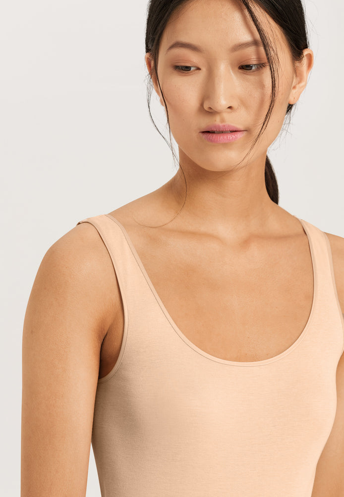 HANRO Cotton Seamless Round Neck Cotton Tank Top