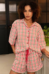 Cyberjammies Tara Seersucker Check 3/4 Shorty Set