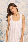 Eileen West - The Eileen Lawn Cotton Dobby Stripe Short Nightgown