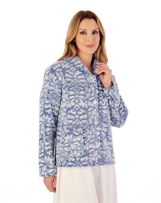 Printed Plush Fleece Bed Jacket