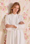 Eileen West Heritage Cotton Flannel Embroidery High Neck Ballet Length Nightgown