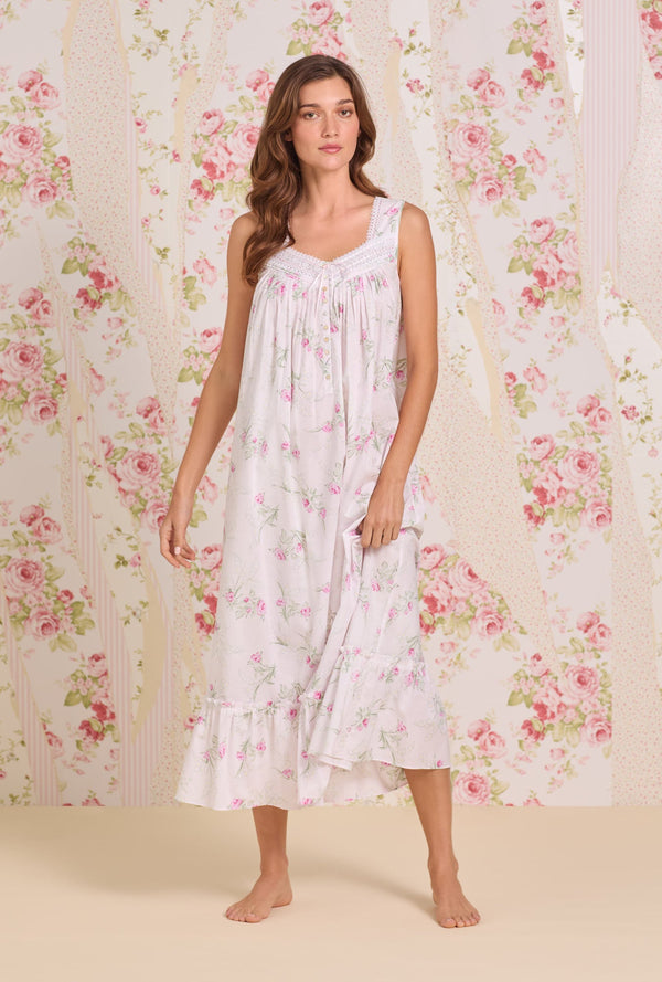 Eileen West Lawn Cotton Nightgown - "The Eileen" Vintage Bouquet