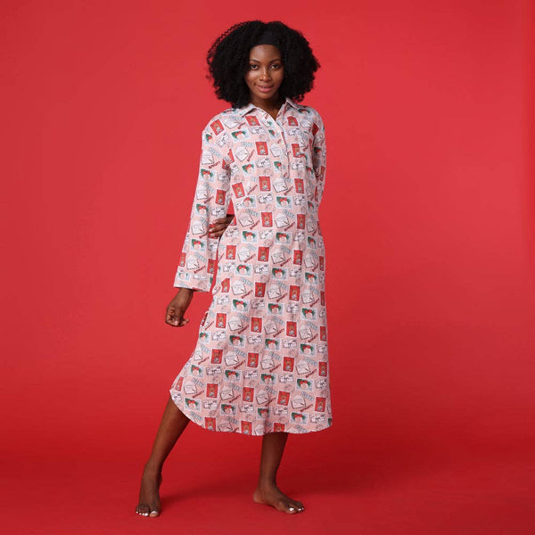 Mahogany - Letter to Santa – Cozy 100% Cotton Flannel Winter Nightgown