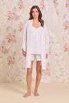 Eileen West - Rosebud Sprig Cotton Lawn Swiss Dot Shorts Set Pajama