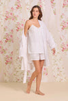 Eileen West - Rosebud Sprig Cotton Lawn Swiss Dot Shorts Set Pajama