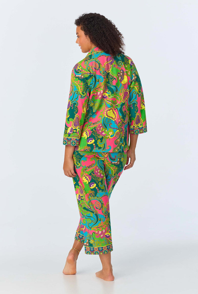 Bedhead  Organic Cotton Cropped Pajamas - Turkish Delight