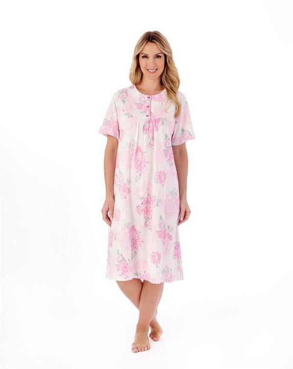 Floral Print Cotton Jersey Nightdress