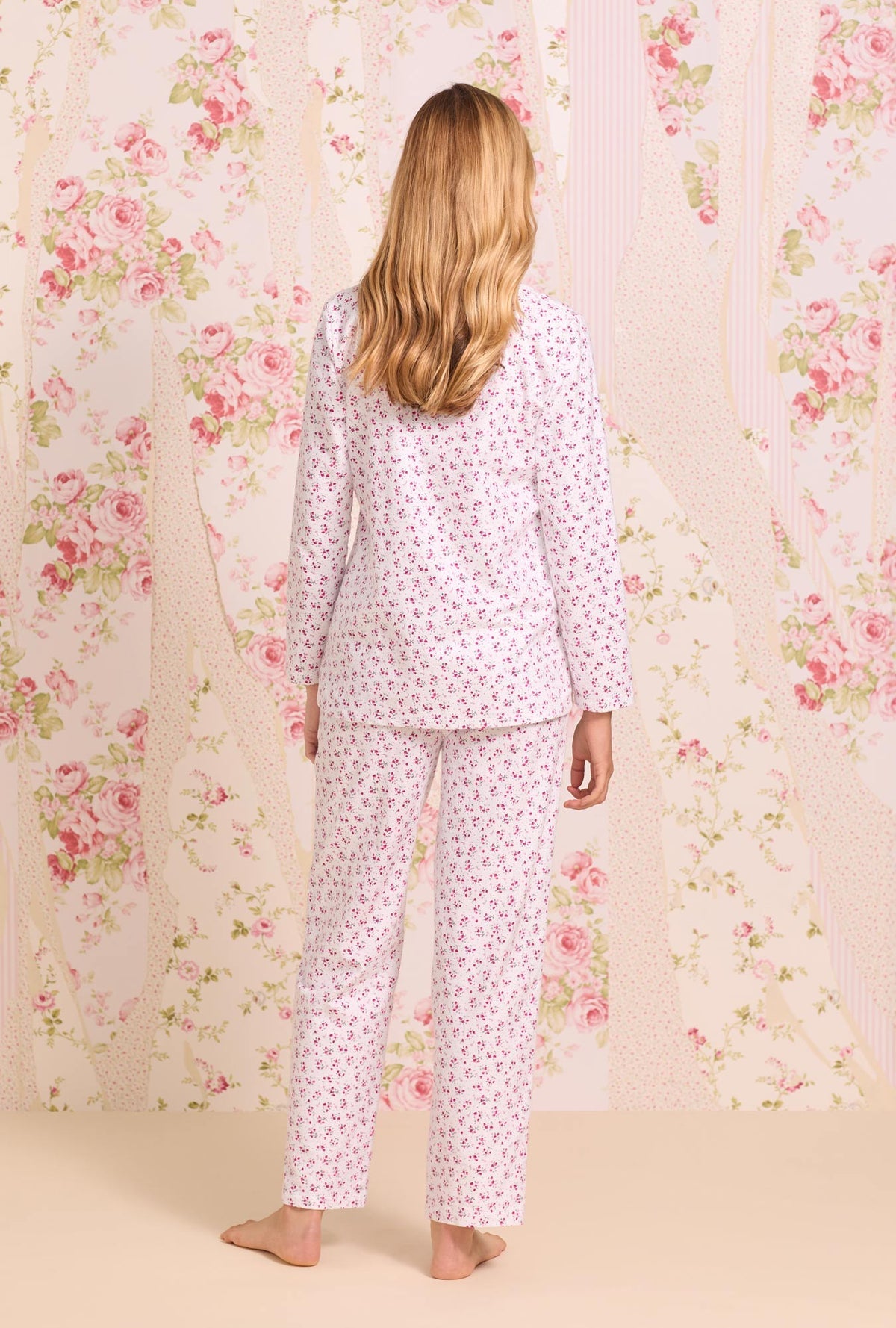 Eileen West Sweet Floral Heritage Cotton Flannel Classic Pajama