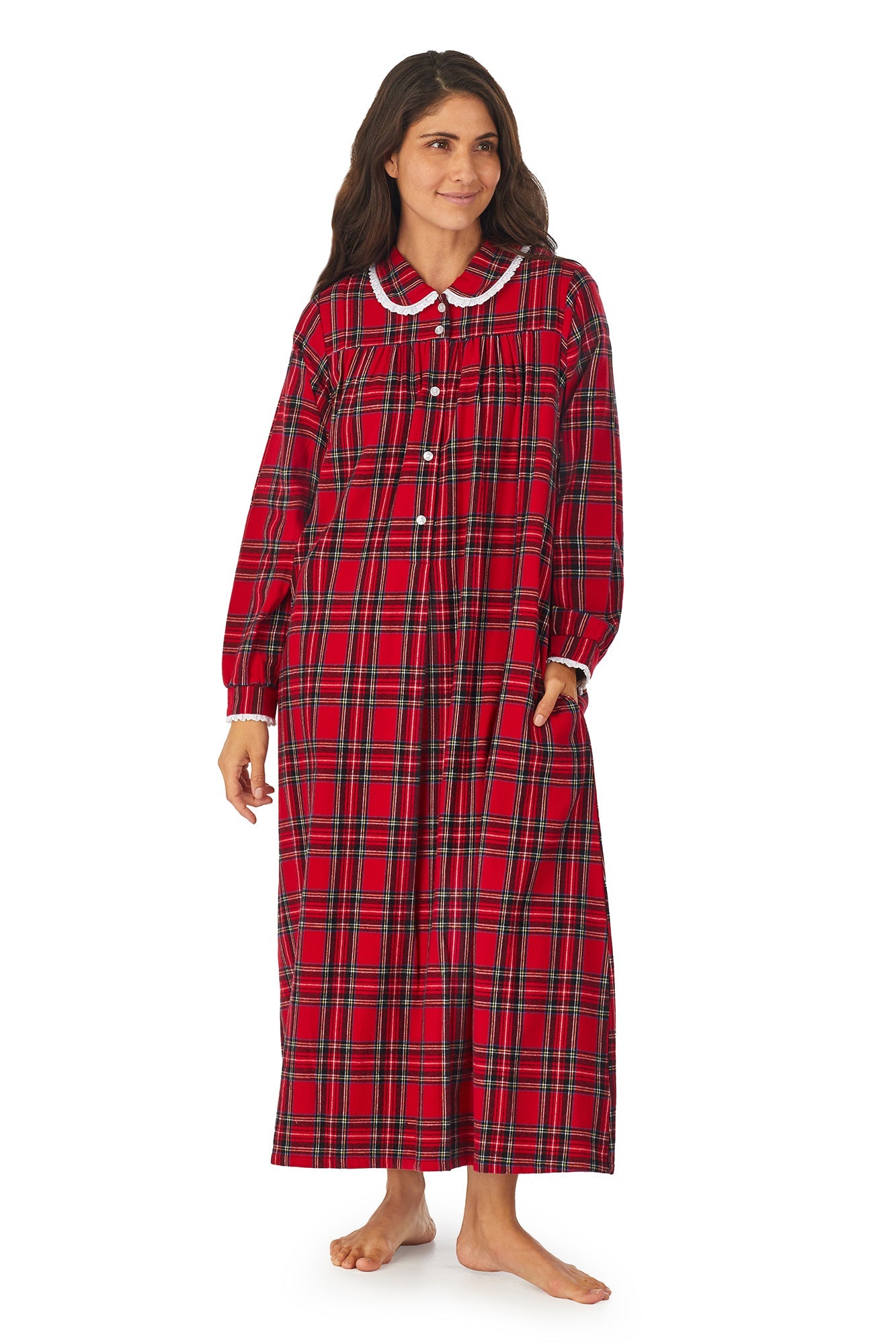 Lanz of Salzburg Peter Pan Collar Flannel Cotton Nightgown