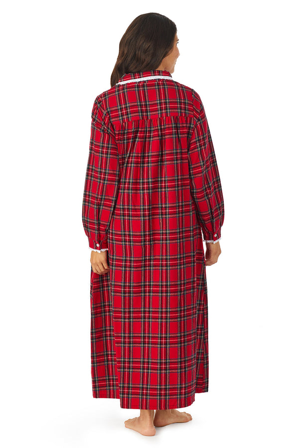 Lanz of Salzburg Peter Pan Collar Flannel Cotton Nightgown