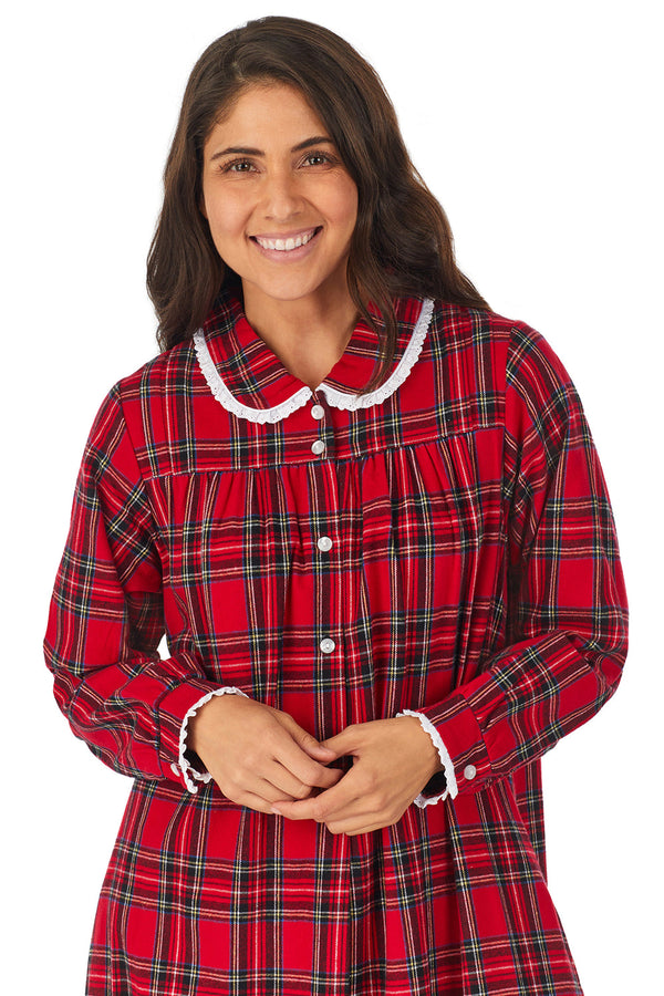 Lanz of Salzburg Peter Pan Collar Flannel Cotton Nightgown