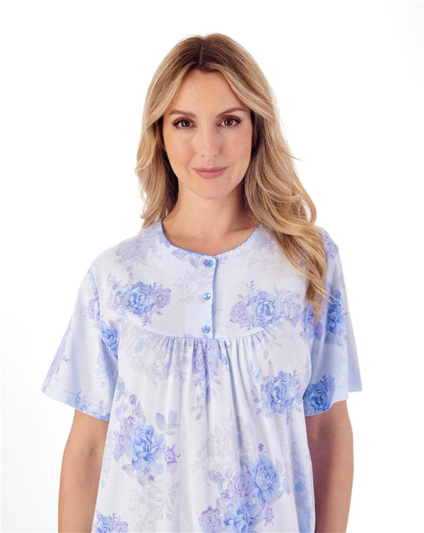 Floral Print Cotton Jersey Nightdress