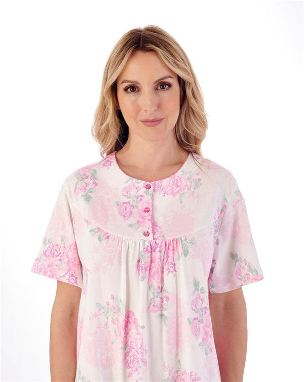 Floral Print Cotton Jersey Nightdress