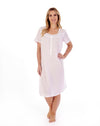 Dobby Dot Woven Cotton Cap Sleeve Nightgown