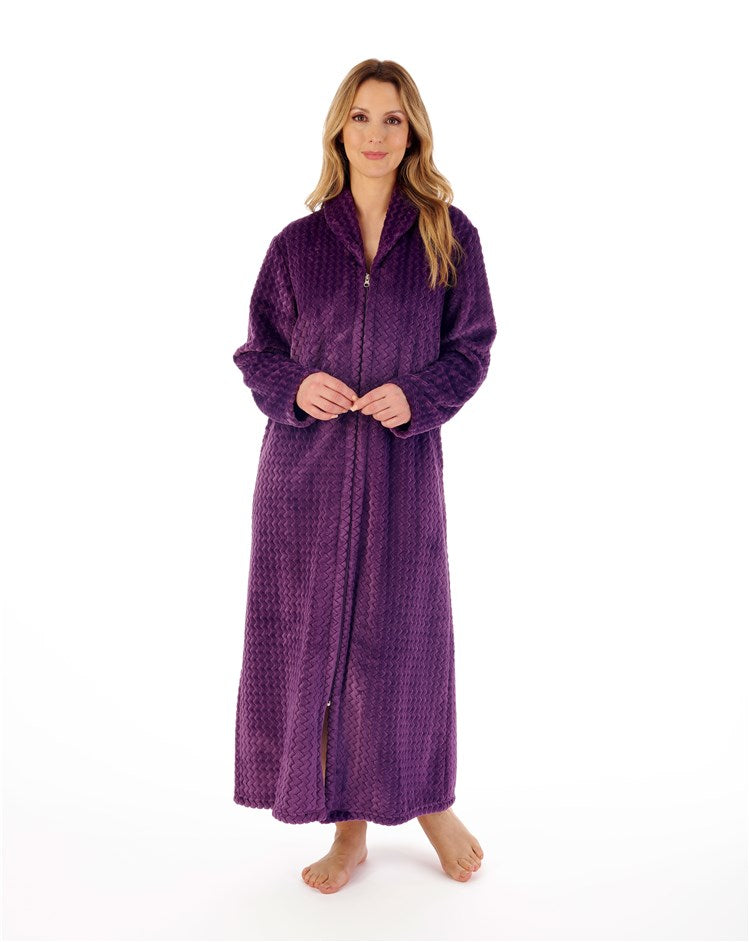 Plush Polar Fleece Zip Up Robe