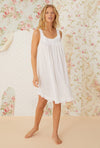 Eileen West Lawn Cotton Short Chemise Nightgown - Nuage