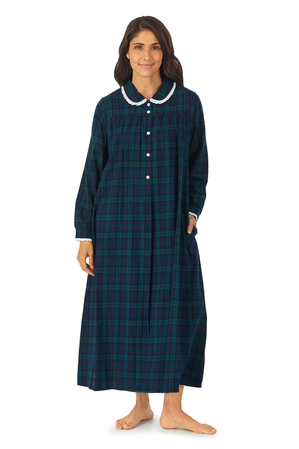 Lanz of Salzburg Peter Pan Collar Flannel Cotton Nightgown