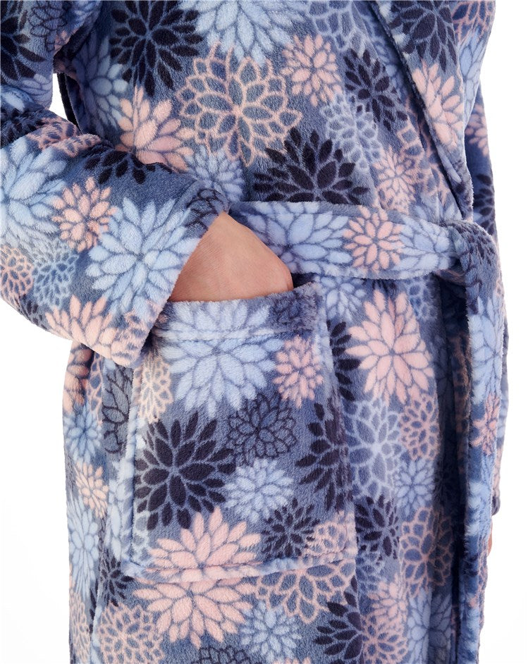Plush Coral Fleece Wrap Robe