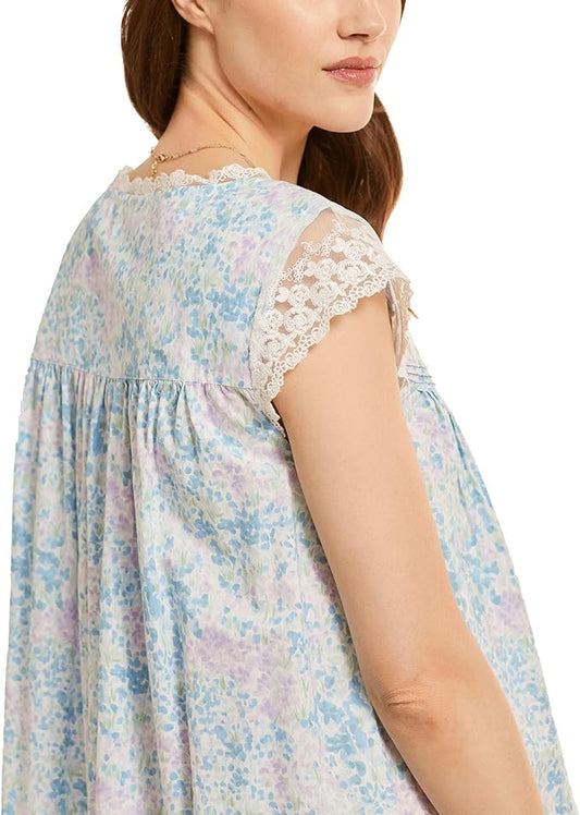 Waltz Cotton Woven Cap Sleeve Nightgown
