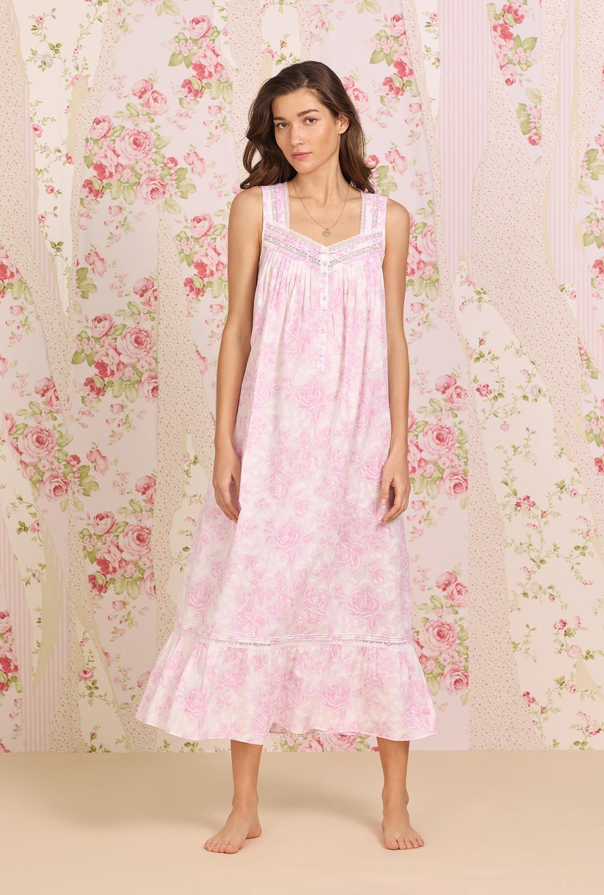 Eileen West Romantic Roses Sleeveless 