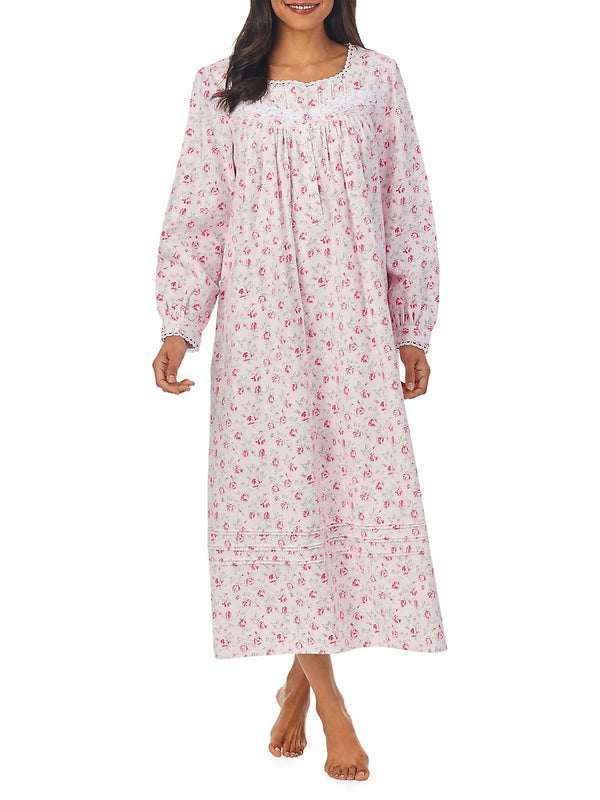 Eileen West 100% Cotton Pocketed Flannel Gown Printed