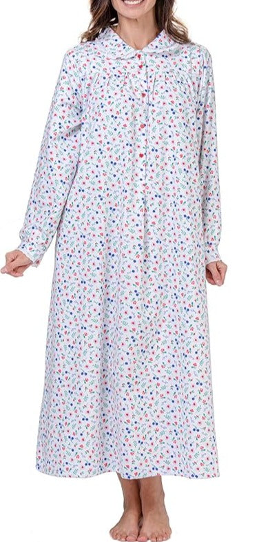 Lanz of Salzburg Peter Pan Collar Flannel Cotton Nightgown