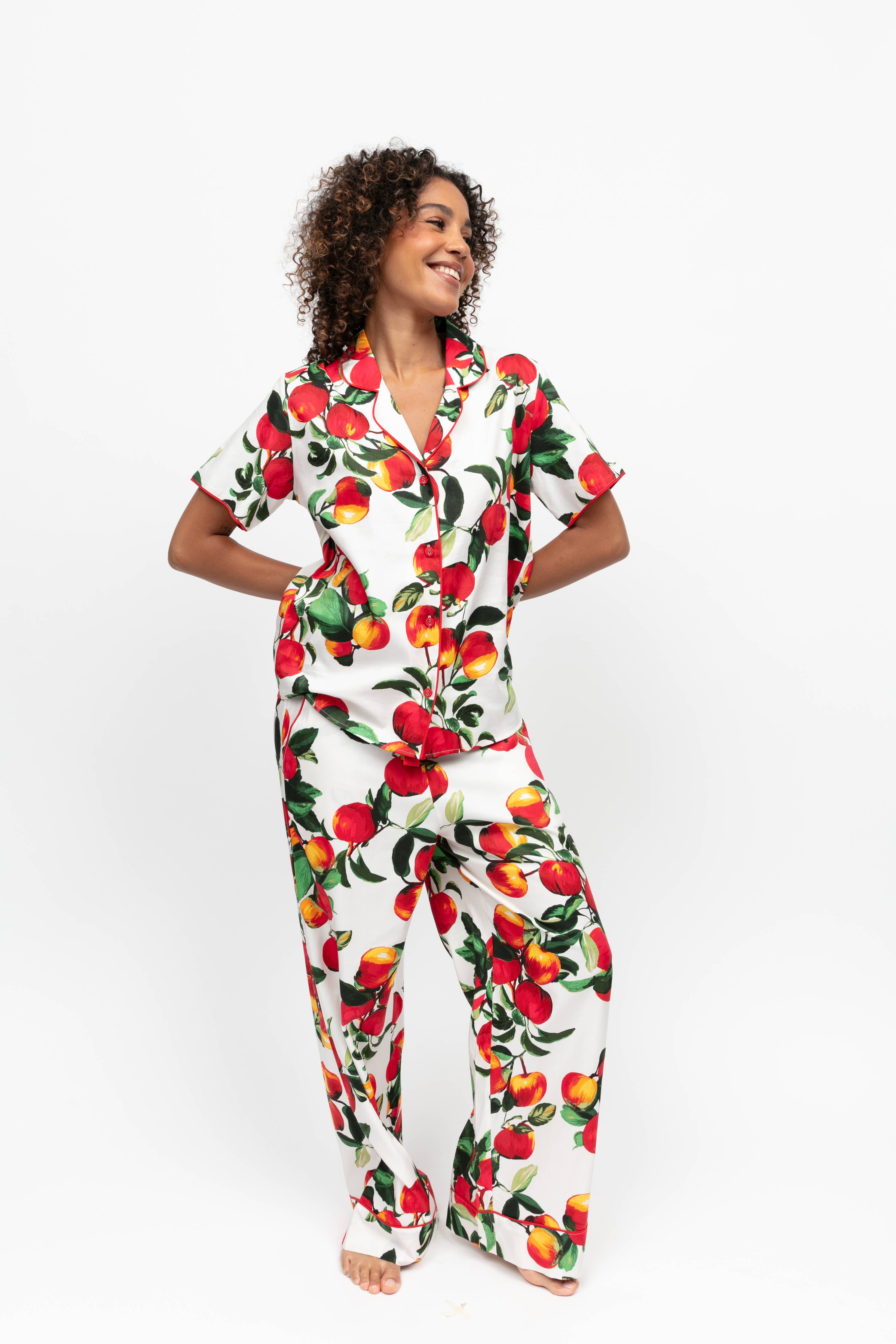 Cyberjammies Tara Apple Print Wide Leg Pyjama Set