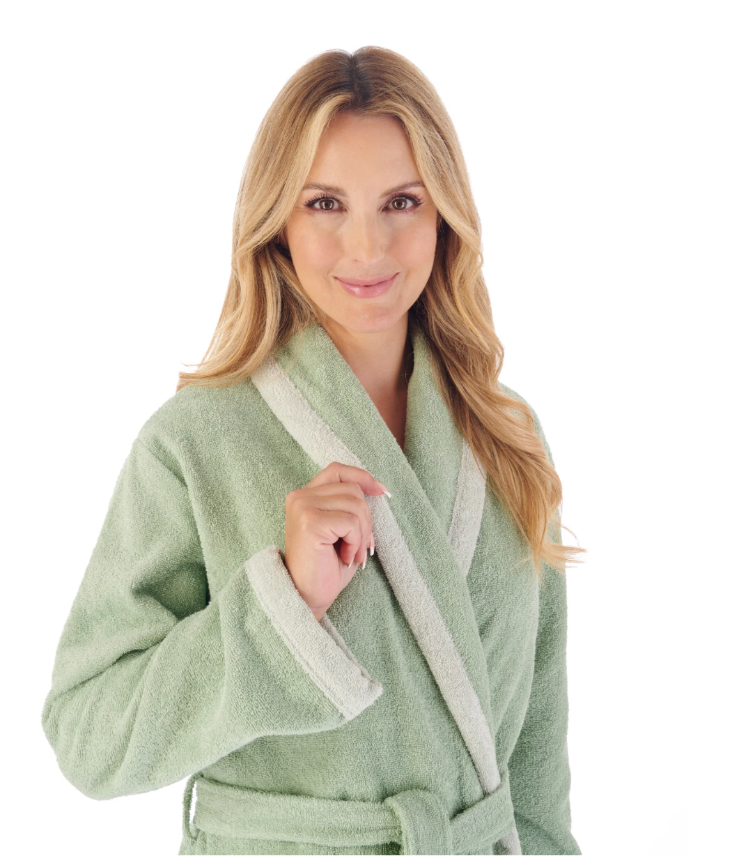 Slenderella Cotton Terry Wrap Robe