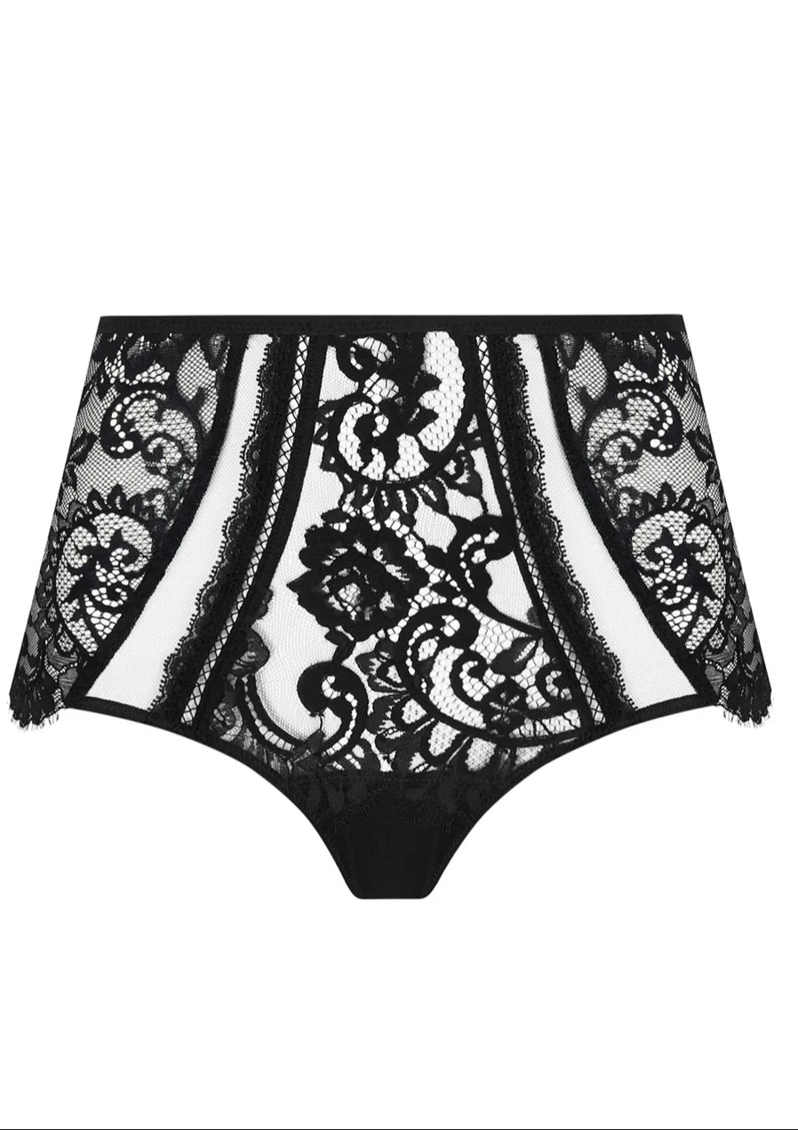Lise Charmel Désirs de Venise Black Boyshort – Luxury Lace High-Waisted Brief