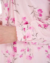 Slenderella Floral Scroll 50” Long Sleeve Jersey Nightdress