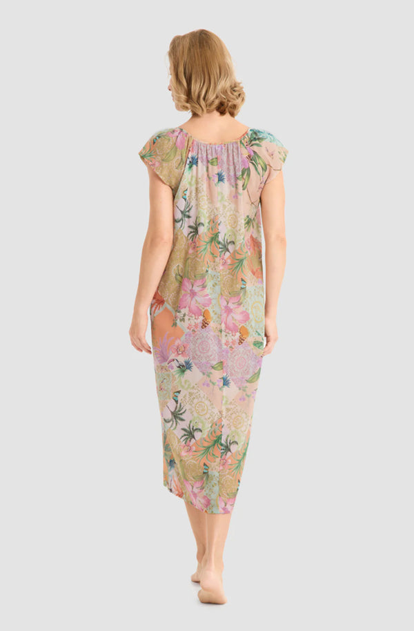 Rösch Nightgown – Summer Bloom Floral Cotton Voile Maxi Nightdress for Women